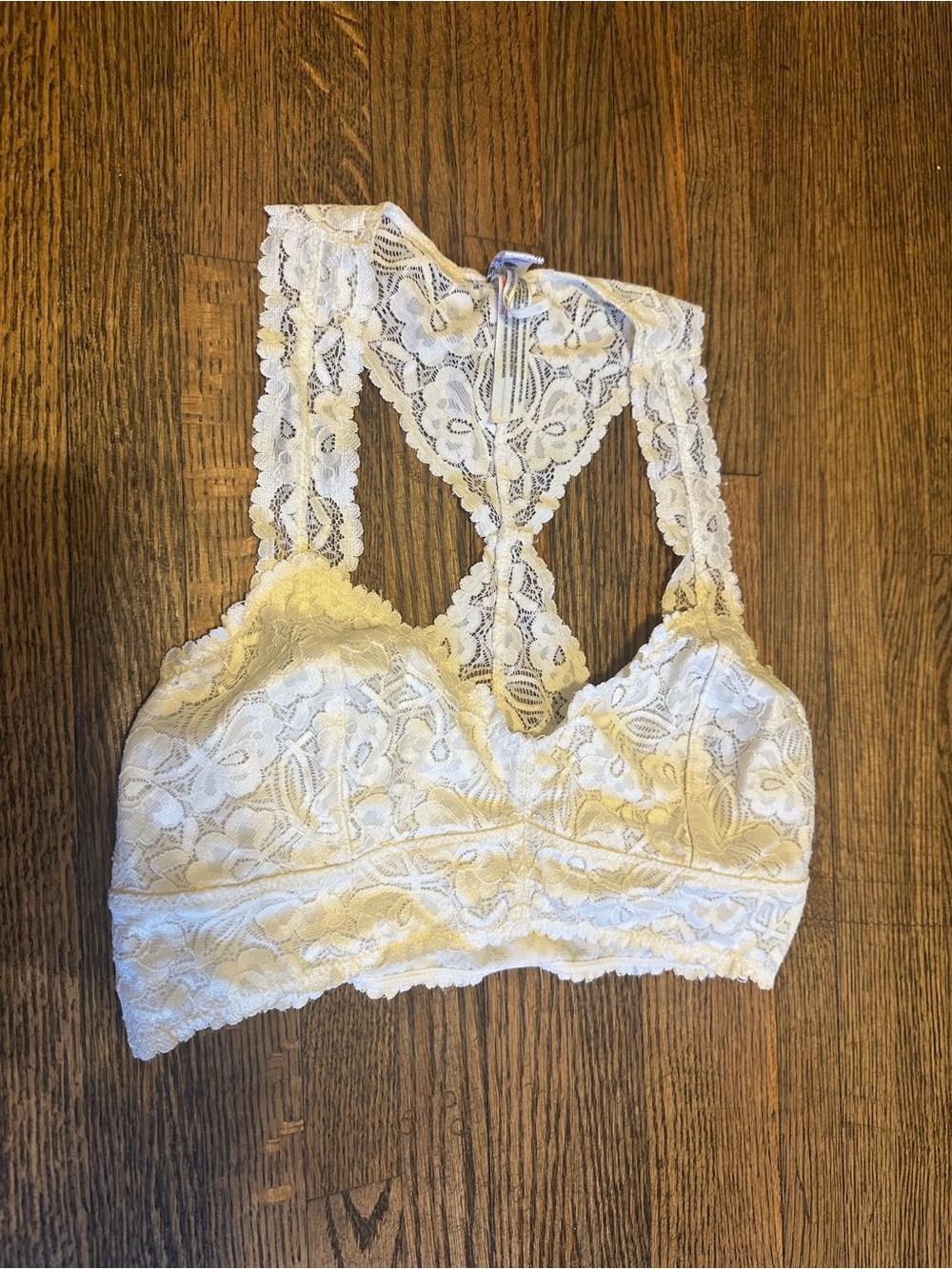 Free People White Lace Racerback Bralette